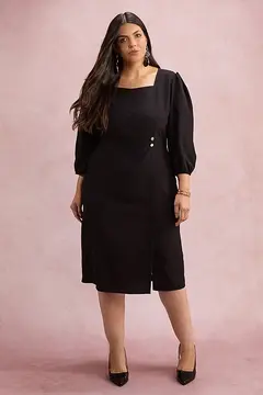 Vestido Preto, Plus Size,, Dona Charme-BM1381