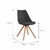 CADEIRA ATLAS PP ASSENTO ACOLCHOADO PRETA BASE MADEIRA 1137 - Concetto Office Decor