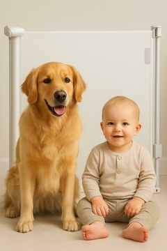 Puerta de Protección Seguridad bebes niños mascotas blanco