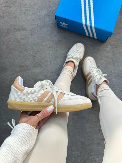 Tênis Adidas Unissex Samba Cardboard Tricô Bege