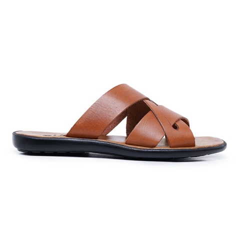 Chinelo Sandália Masculina em Couro Bali Caramelo - Conforto e Estilo Casual