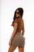 Cropped Manguinha Marrom Claro - comprar online