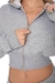 Jaqueta Moletom Cropped Cinza na internet