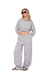 Jaqueta Moletom Cropped Cinza