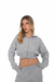 Jaqueta Moletom Cropped Cinza