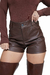 Shorts Couro Marrom