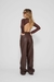 Calça Wide Leg Couro Marrom - loja online