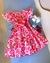 Vestido Infantil "Pink Garden" com Estampa Floral Vibrante
