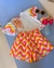 Conjunto Infantil "Color Waves" com Saia Estampada