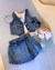 Conjunto Infantil "Blue Chic" com Short Saia Jeans