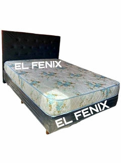 COLCHON 2 PLAZAS 20 CM + BASE + RESPALDO