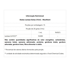 Deslac Lactase Gotas (15ml) - Padrão: Único - comprar online