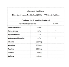Diabo Verde Pre-Workout (150g) - Sabor: Energy Drink - comprar online