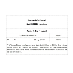 NutriDe Vitamina D3 2.000UI (60 caps) - Padrão: Único - VITAL Suplemento