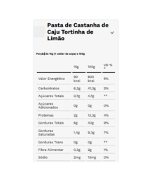 Pasta de Amendoim (300g) - Sabor: Castanha Caju c/ Tortinha de Limão (zero adição) - comprar online