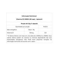 Vitamina D3 2000UI (60 caps) - Padrão: Único - comprar online