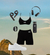Conjunto Cianita Negra com top, shorts, tênis brancos, fones de ouvido, garrafinha e acessórios de treino.