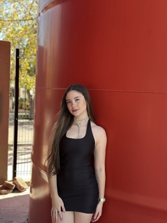 Vestido atado cuello