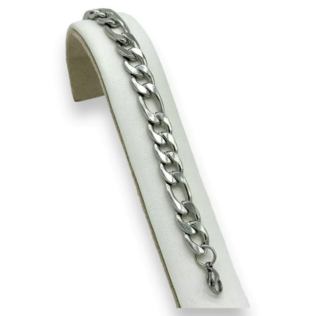 PULSERA ACERO 3X1 GRUESA x 23CM