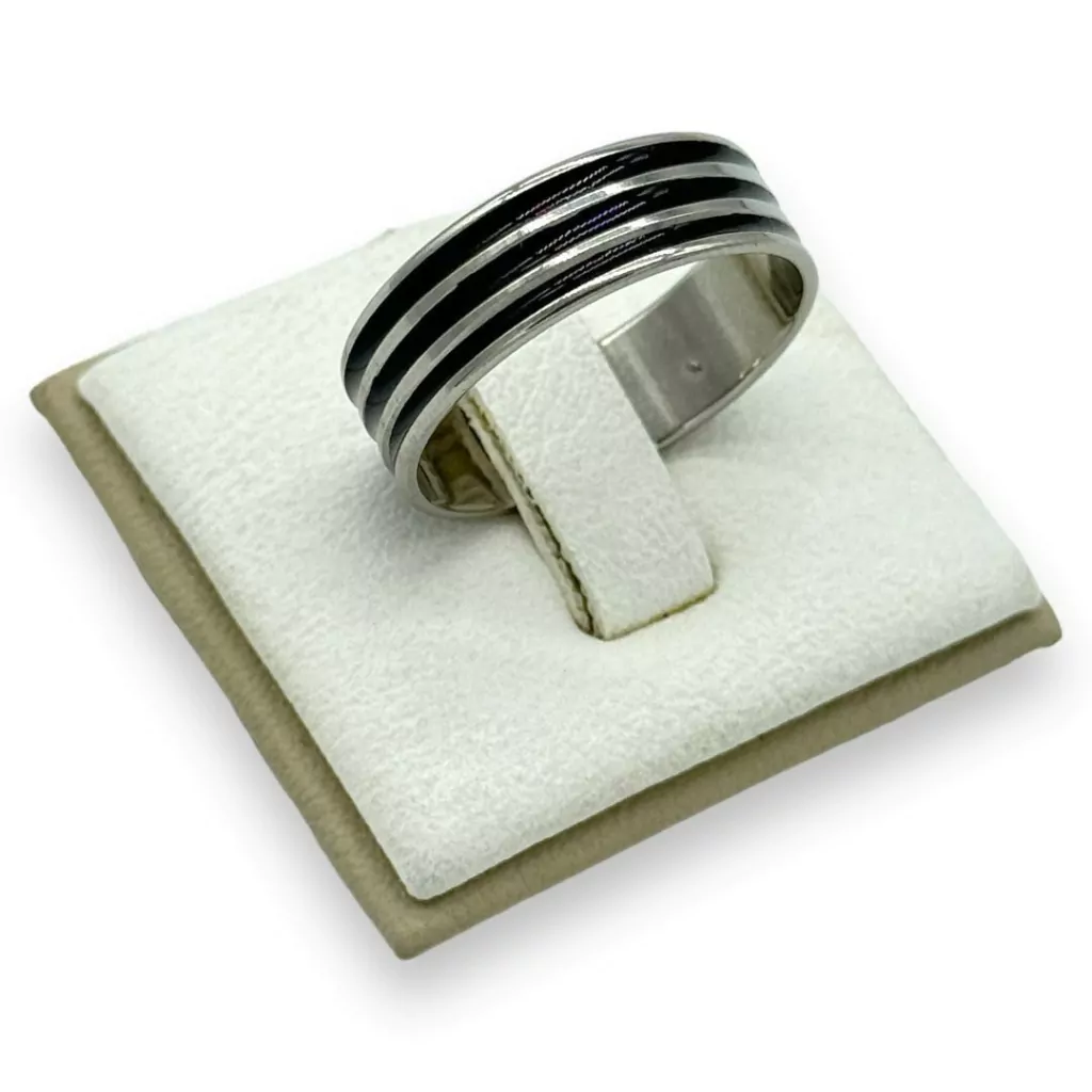 ANILLO ACERO CON 3 LINEAS