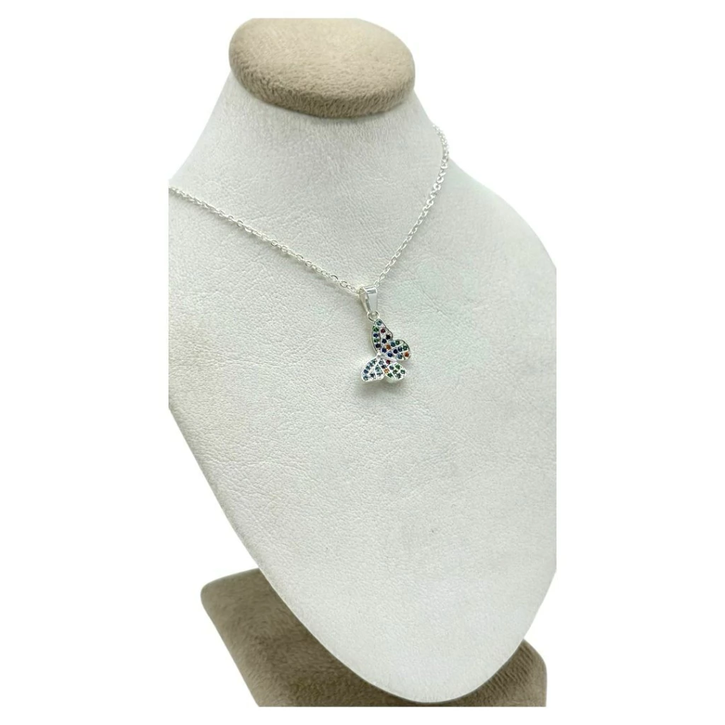 COLLAR ACERO BLANCO "MARIPOSA"
