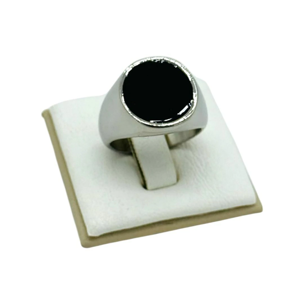 ANILLO ACERO "SELLO CON NEGRO"