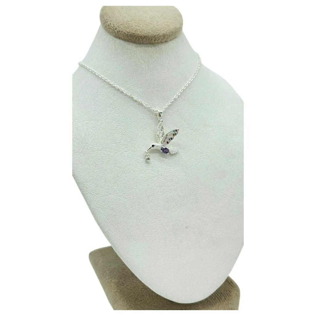 COLLAR ACERO BLANCO "COLIBRI"
