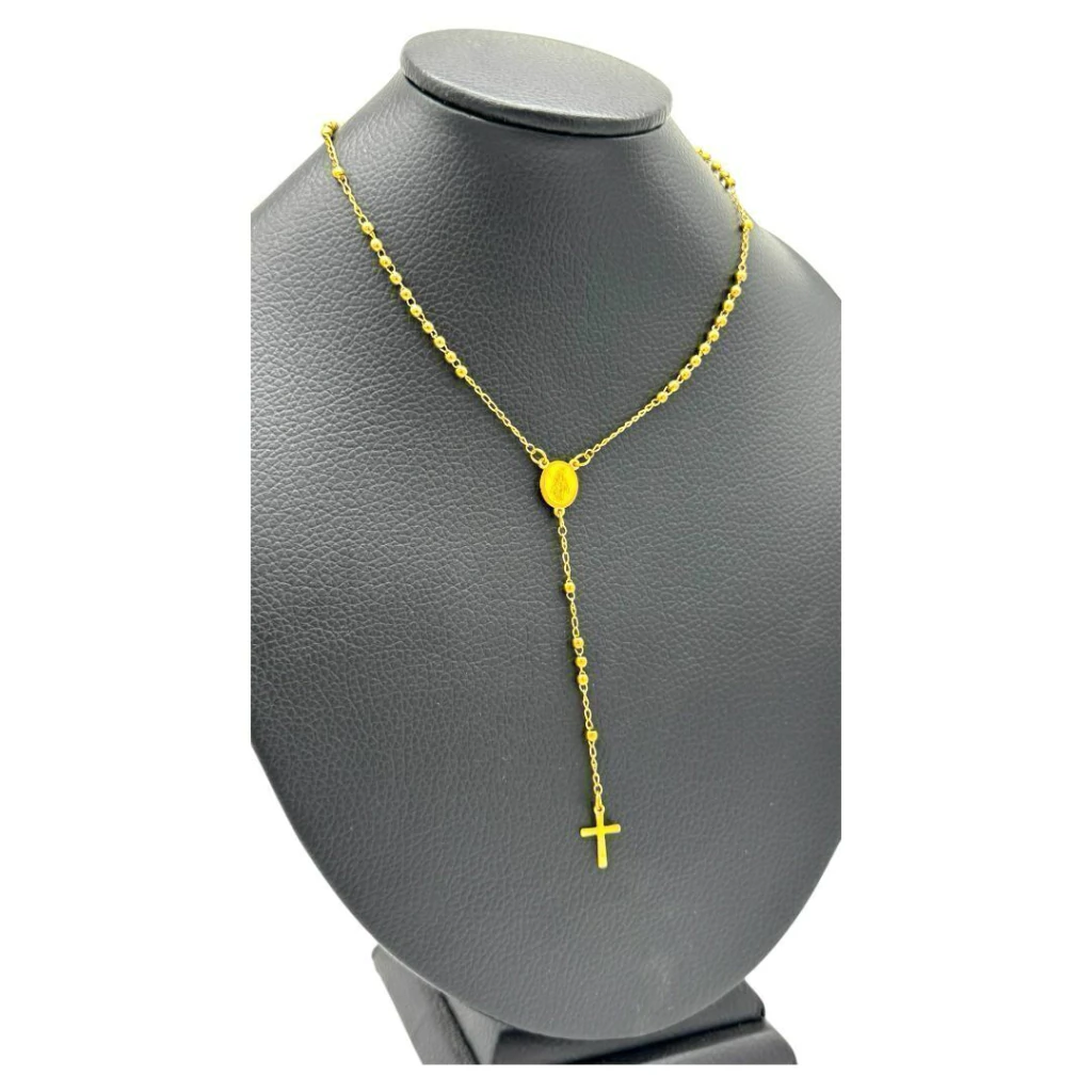ROSARIO DE ACERO DORADO DE 50CM