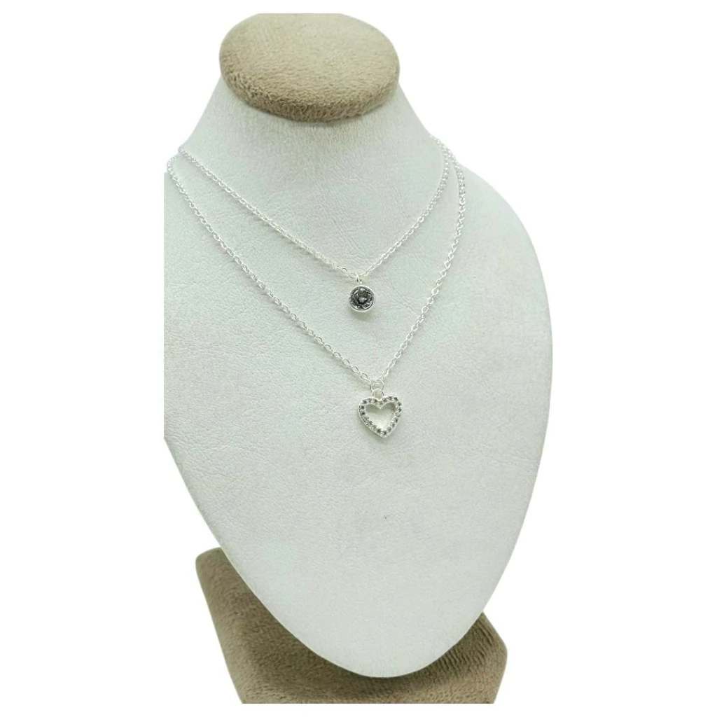 COLLAR ACERO BLANCO "CORAZON Y SUSANO"