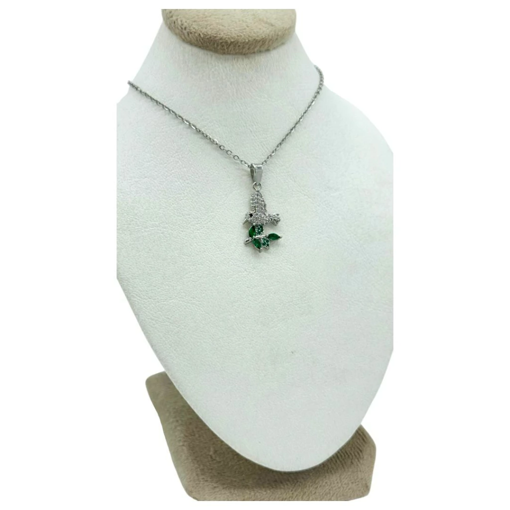 COLLAR ACERO "PALOMITA Y RAMA"