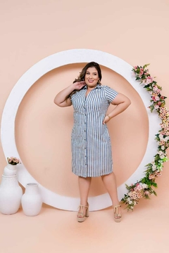 Vestido Curto 137 Plus - Listrado