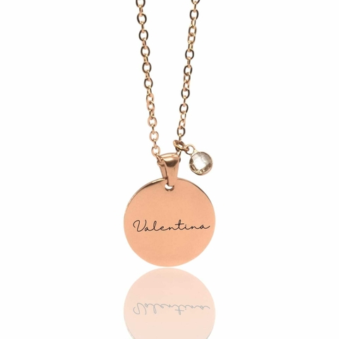 Collar Minimal Disco Oro Rosa