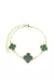PULSEIRA DE TREVOS MALAQUITA NO OURO