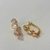 Brinco argola cravejada gota dourada banhado a ouro 18 k