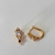Argola dourada banhado a ouro 18 k formato coração zircônia