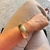 Bracelete dourado banhado a ouro 18 k martelado formato redondo