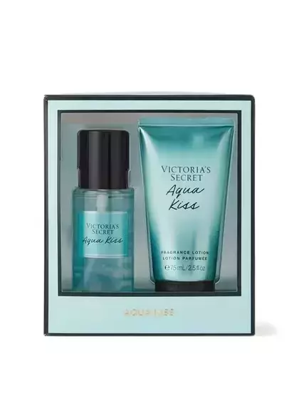 Kits Victoria’s Secret aqua kiss contém: Hidratante corporal 75ml + Body Splash 75ml