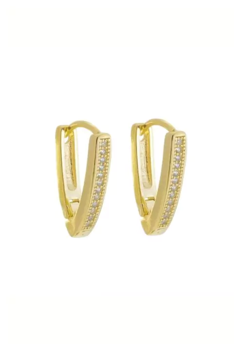 Brinco Argolinha Triangular (Banho 18K) - comprar online