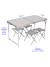 Mesa plegable de aluminio con 4 bancos en internet