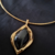 Choker Aro e Pedra Orgânica Preta Banhado a Ouro 18k - loja online