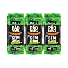 Kit com 3 Pacotes de Pão de Forma Multigrãos sem Glúten de 400g cada - Belive