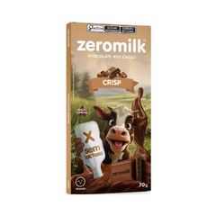 Chocolate Vegano 40% Cacau com Flocos de Arroz (Crisp) 70g - Zeromilk