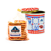 Stroopwafel Wafel Holandês 280g + Lata Decorativa Vermelha - Moinho Wafers