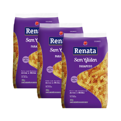 Kit 3 Pacotes de Macarrão Parafuso Sem Glúten 500g - Renata