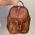 MOCHILA COURO FÓSSIL CARAMELO