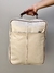 MOCHILA COURO PÉROLA/EUCATEX CAFÉ GRANDE