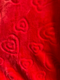 Polar 3D corazones rojos - OASIS TEXTIL