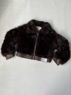 CAMPERA DE PIEL CHOCOLATE - tienda online