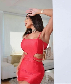 Vestido Acetinado com amarração - comprar online
