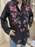 CAMISA ZARA - NEGRA CON BORDADO - XS GRANDE (E490) - comprar online